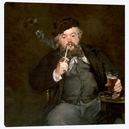 A Good Glass of Beer (Le Bon Bock) Canvas Print #8048} by Edouard Manet Canvas Art