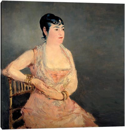 Lady in Pink Canvas Art Print - Edouard Manet