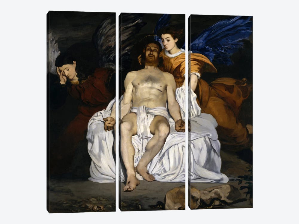 The Dead Christ with Angels by Edouard Manet 3-piece Canvas Wall Art