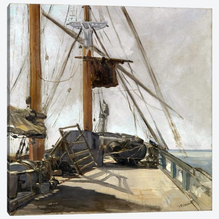 The Ship's Deck Canvas Print #8061} by Edouard Manet Canvas Artwork