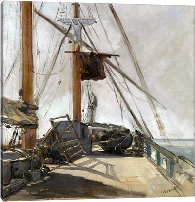 The Ship's Deck Canvas Art Print - Edouard Manet