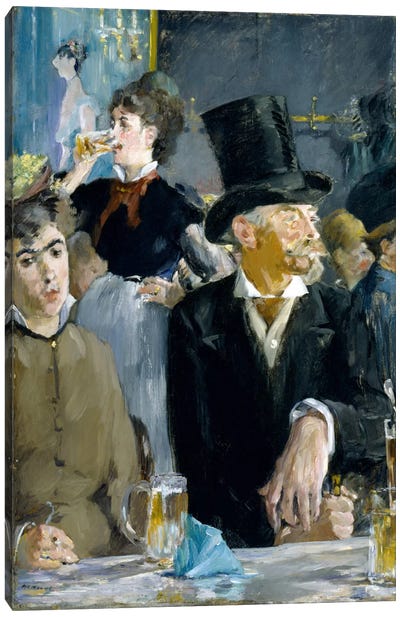 At The Café Canvas Art Print - Edouard Manet