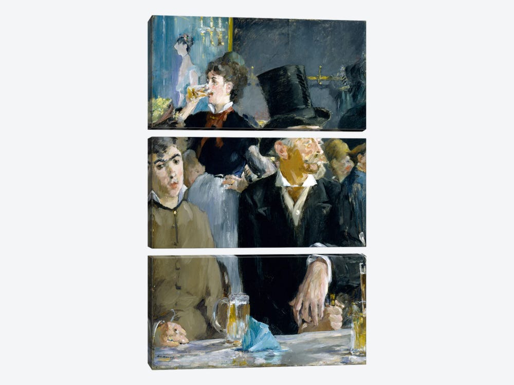 At The Café by Edouard Manet 3-piece Canvas Print