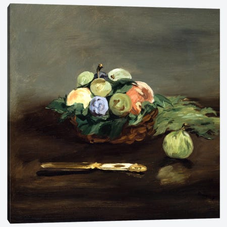 Basket of Fruit Canvas Print #8072} by Edouard Manet Canvas Print