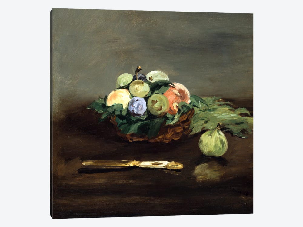 Basket of Fruit by Edouard Manet 1-piece Canvas Art