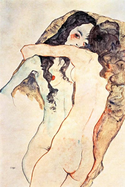 Expressionism: Two Women Embracing II by Egon Schiele