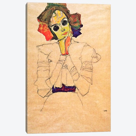 Girl with Sunglasses Canvas Print #8104} by Egon Schiele Canvas Artwork
