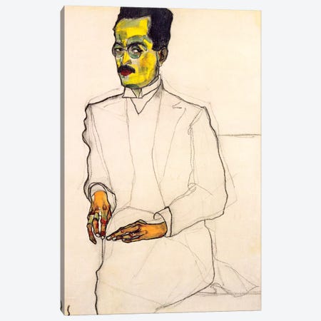 Portrait of a Gentleman Canvas Print #8120} by Egon Schiele Canvas Art Print