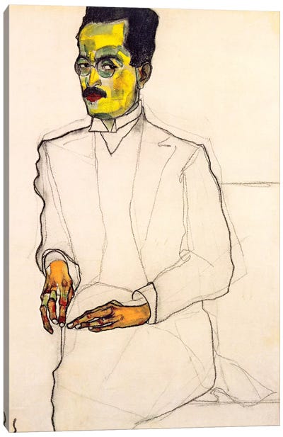 Portrait of a Gentleman Canvas Art Print - Egon Schiele