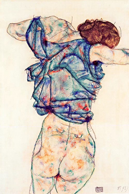 Woman Undressing by Egon Schiele wall art