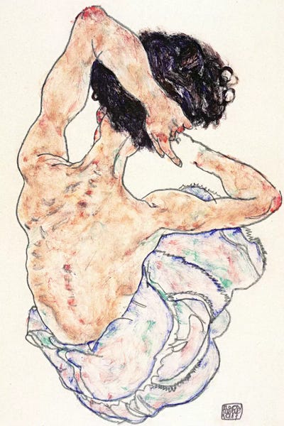 Expressionism: Sitting Back Act by Egon Schiele