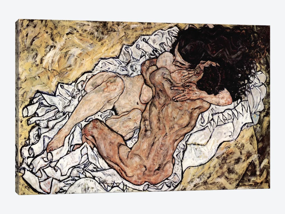 The Embrace (The Loving) by Egon Schiele 1-piece Art Print