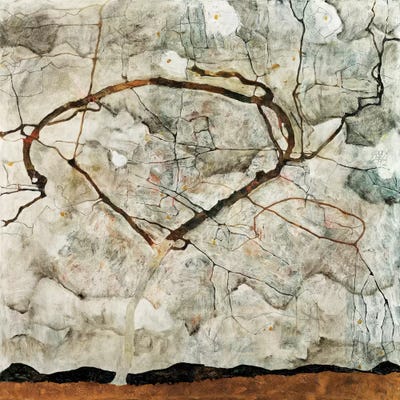 Autumn Tree in Movement by Egon Schiele framed canvas print