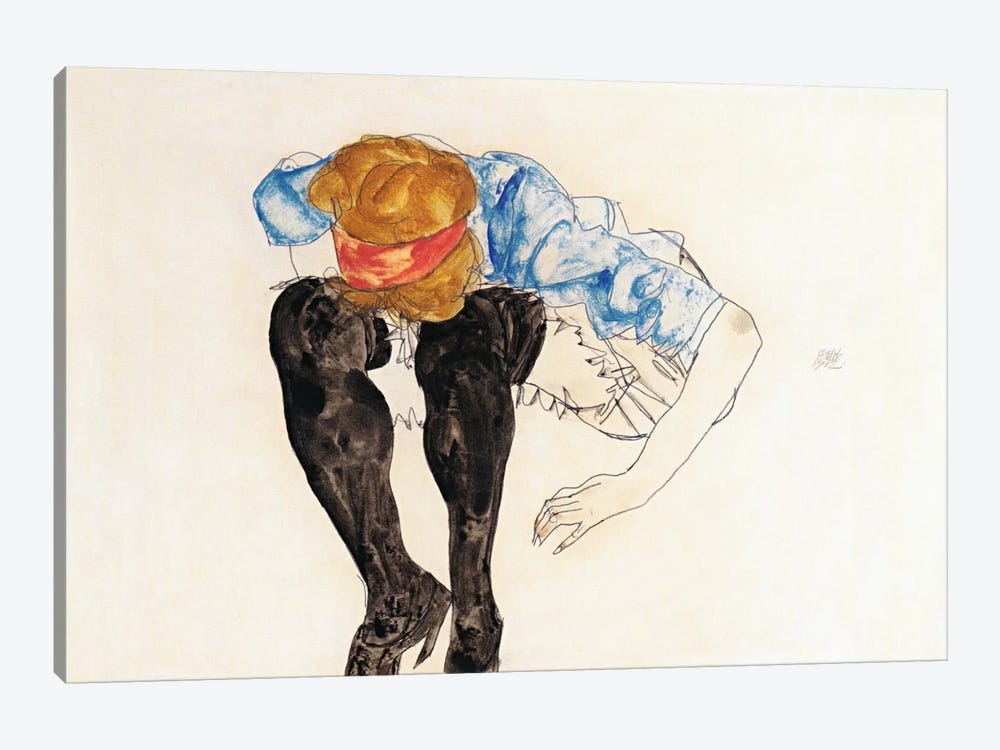 Blonde, Prevented Black Strupfen by Egon Schiele 1-piece Canvas Art