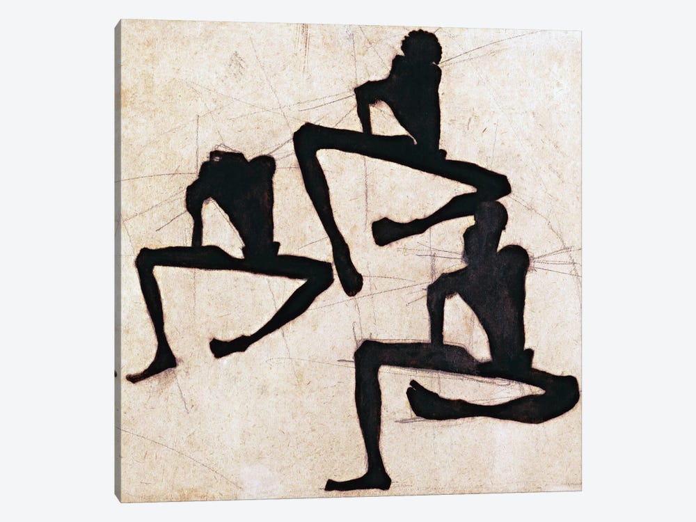 Composition with Three Male Nudes by Egon Schiele 1-piece Canvas Art Print