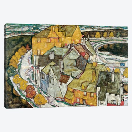 Crescent of Houses II (IslandTown) Canvas Print #8199} by Egon Schiele Canvas Wall Art