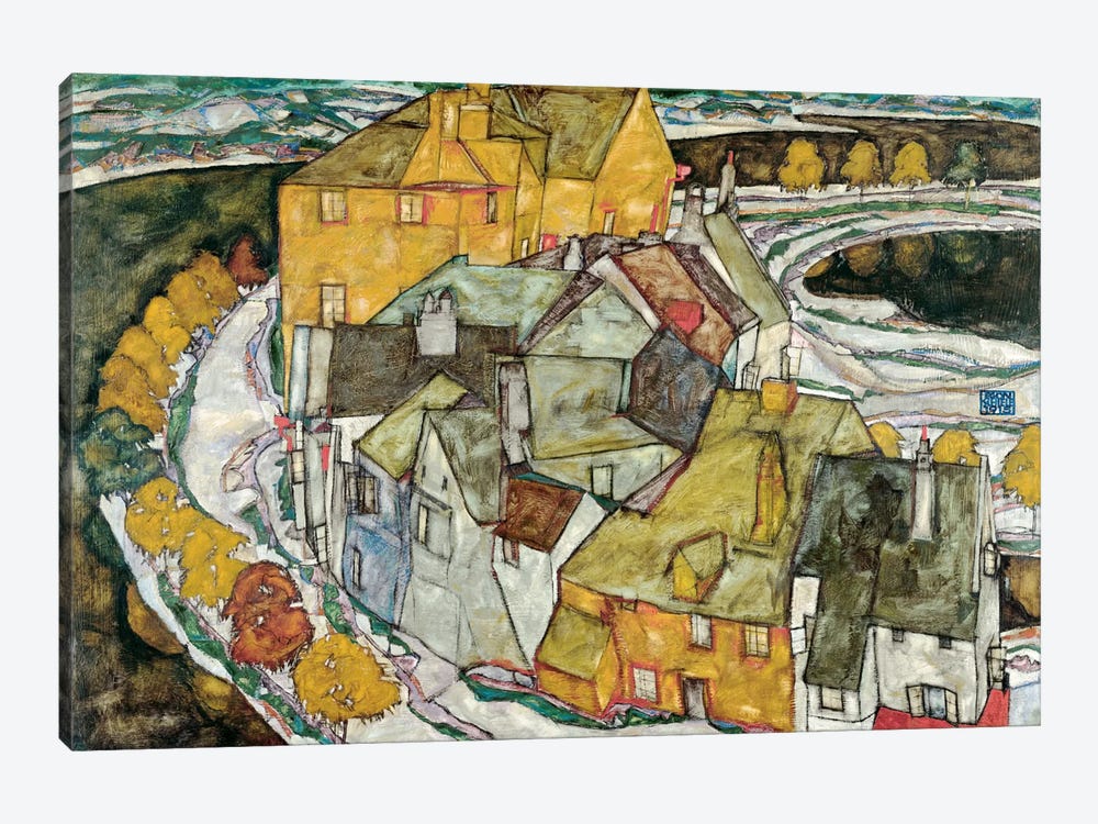 Crescent of Houses II (IslandTown) by Egon Schiele 1-piece Canvas Wall Art