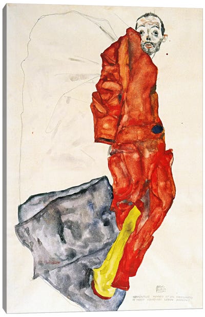 Hindering the Artist is a Crime, It is Murdering Life in the Bud Canvas Art Print - Egon Schiele