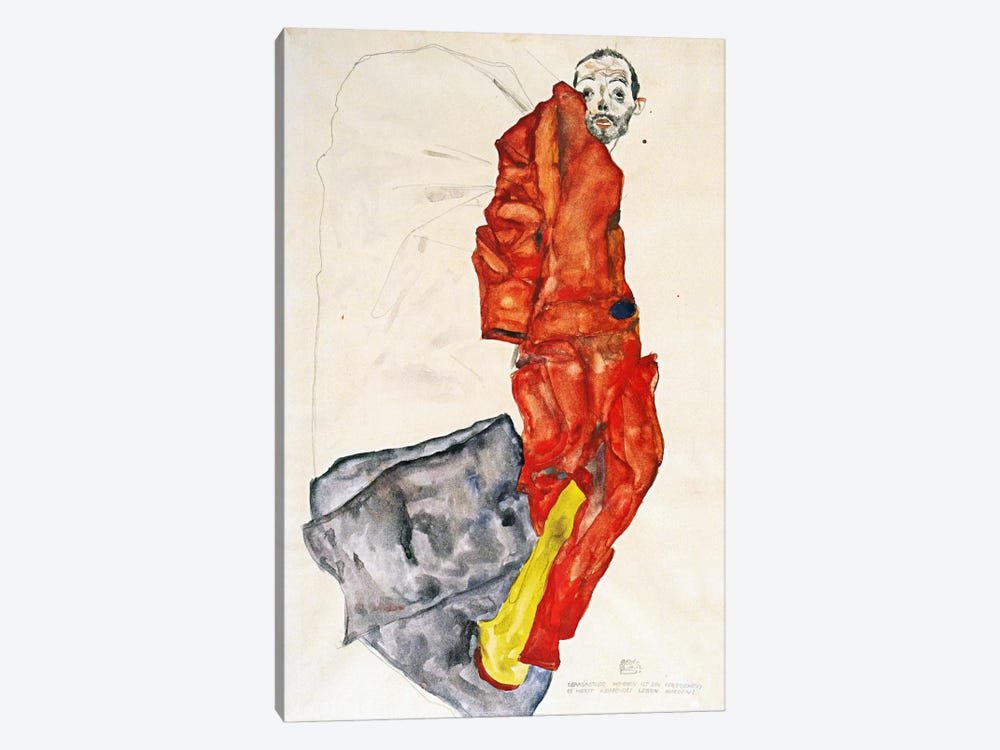 Hindering the Artist is a Crime, It is Murdering Life in the Bud by Egon Schiele 1-piece Canvas Print