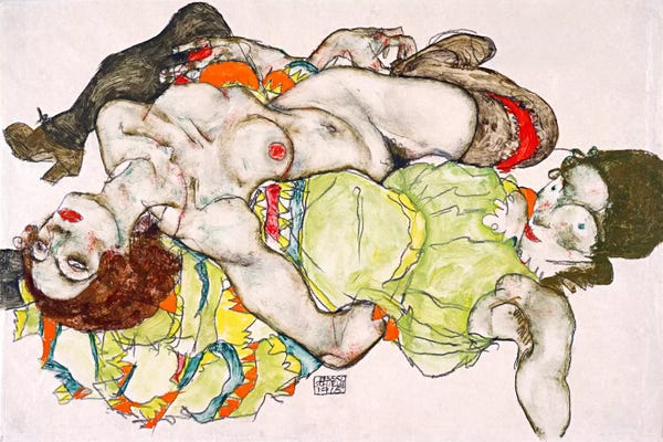Expressionism: Female Lovers by Egon Schiele