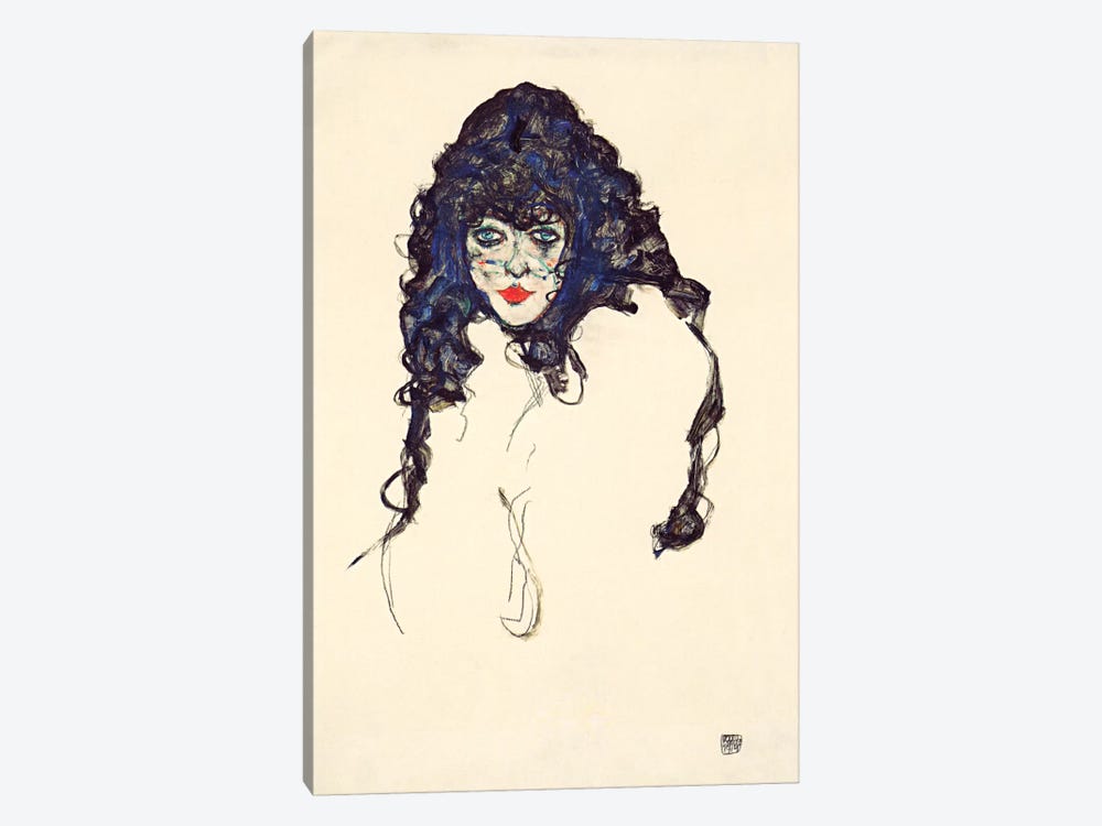 Woman with Long Hair 1-piece Art Print