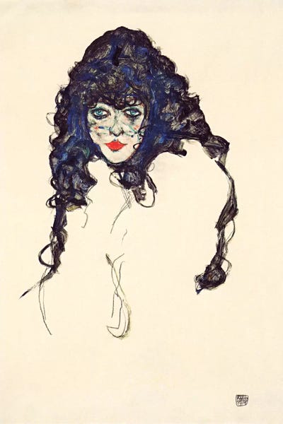 Expressionism: Woman with Long Hair by Egon Schiele