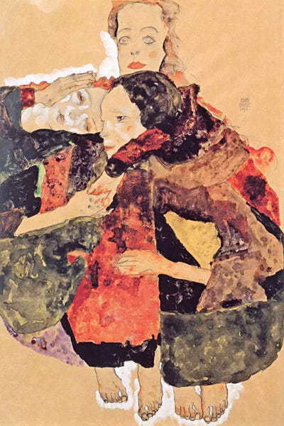 Expressionism: Group of Three Girls by Egon Schiele