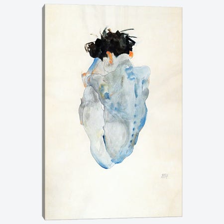 Crouching Canvas Print #8231} by Egon Schiele Canvas Art Print