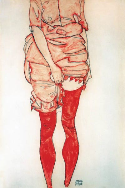 Expressionism: Standing Woman In Red by Egon Schiele