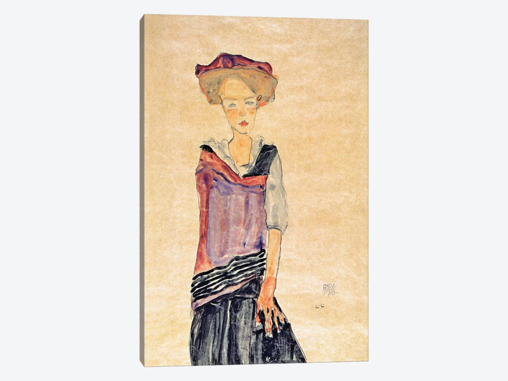 Standing Girl by Egon Schiele 1-piece Canvas Artwork