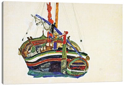 Trieste Fishing Boat Canvas Art Print - Kids Nautical & Ocean Life Art