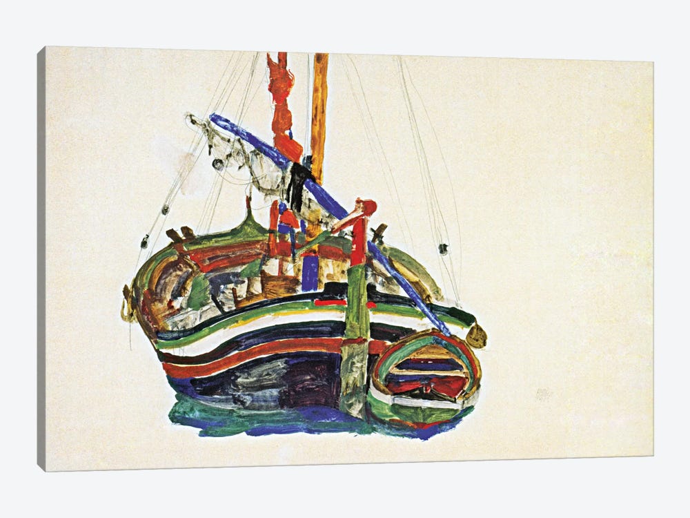 Trieste Fishing Boat by Egon Schiele 1-piece Canvas Print
