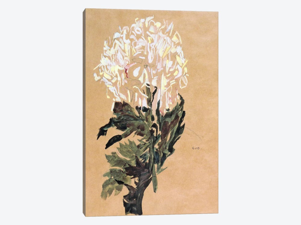 White Chrysanthemum by Egon Schiele 1-piece Canvas Wall Art