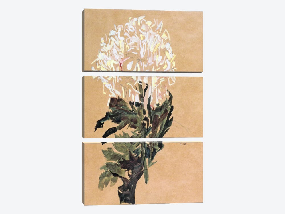 White Chrysanthemum by Egon Schiele 3-piece Canvas Artwork