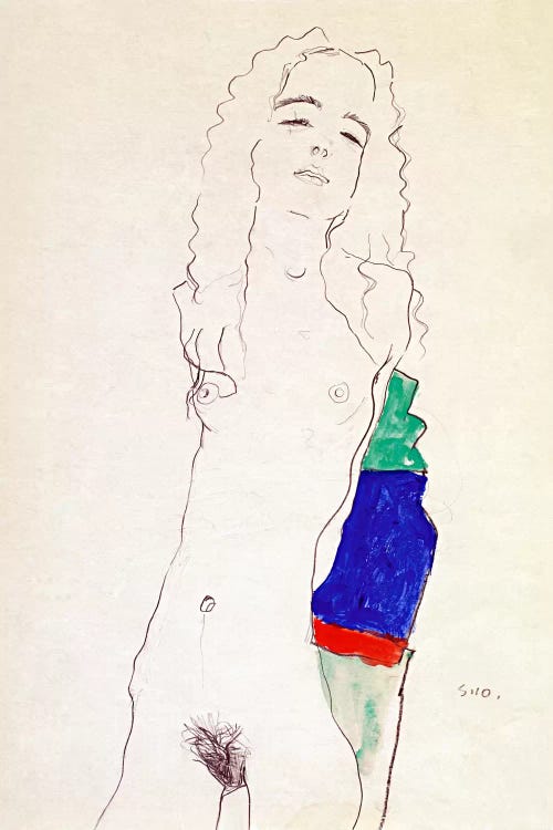 Standing Female Nude by Egon Schiele wall art