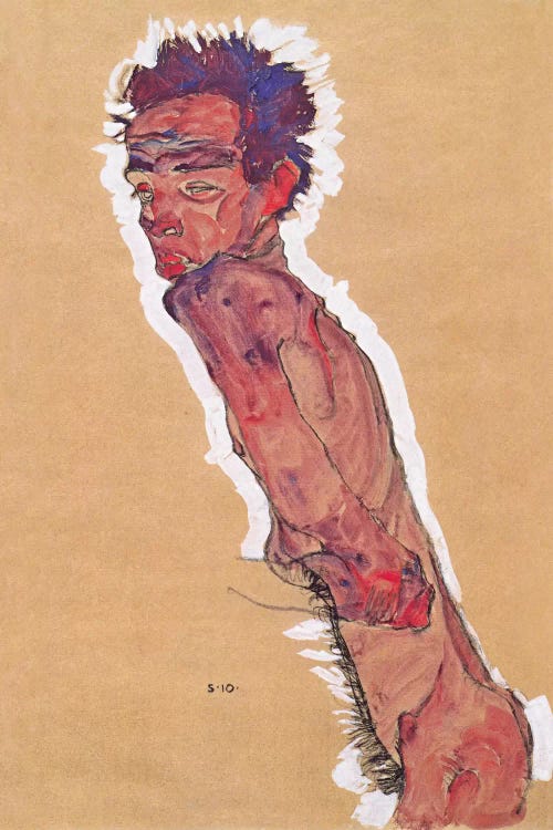Self Portrait Nude by Egon Schiele wall art