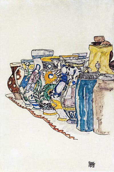 Expressionism: Bauer Painted Jugs by Egon Schiele