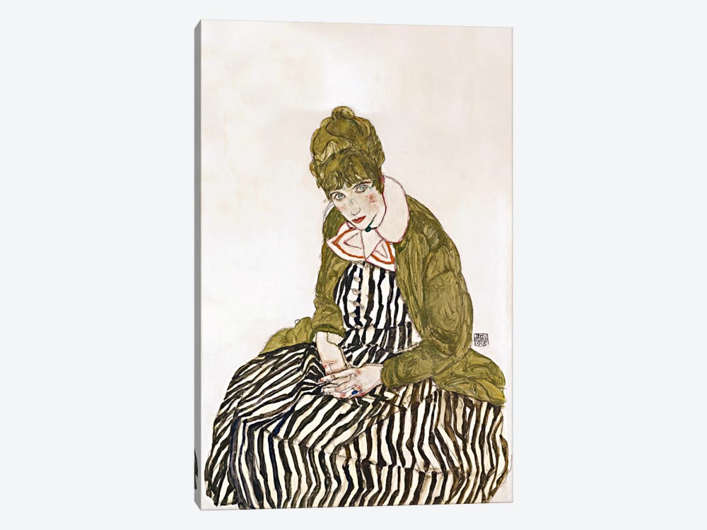 Edith Schiele, Seated by Egon Schiele 1-piece Art Print