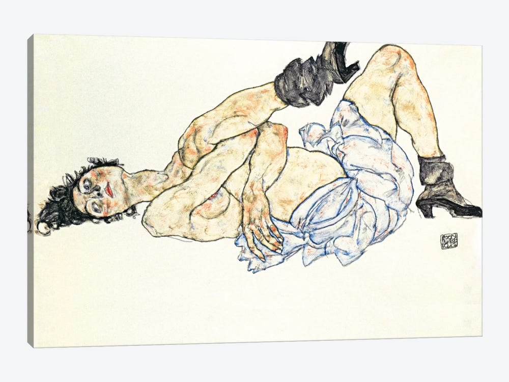 Reclining Female Nude 2 by Egon Schiele 1-piece Canvas Artwork