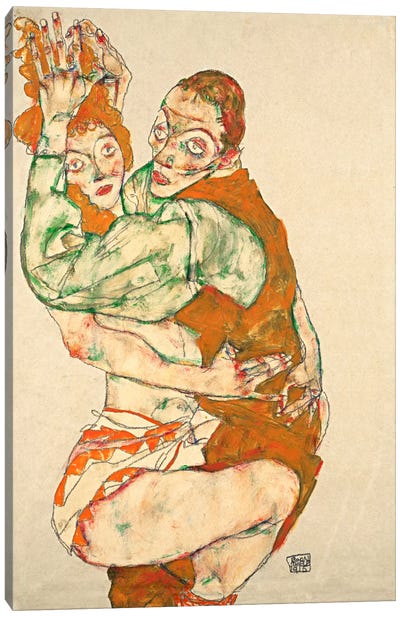 Love Making Canvas Art Print - Egon Schiele
