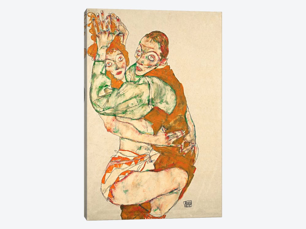 Love Making by Egon Schiele 1-piece Canvas Artwork