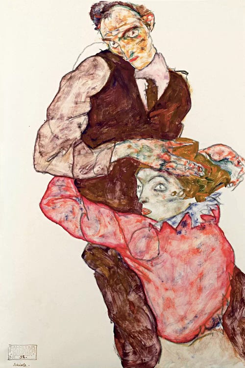 Lovers by Egon Schiele wall art