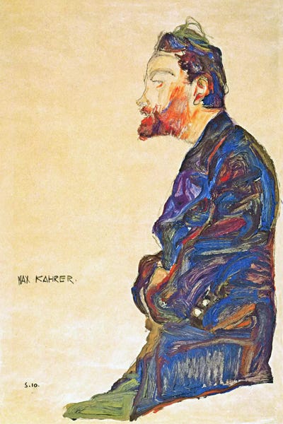 Expressionism: Max Kahrer in Profile by Egon Schiele