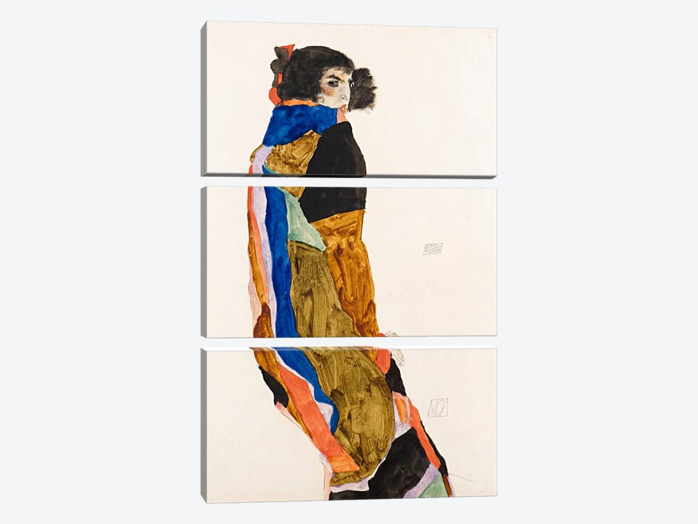 The Dancer Moa by Egon Schiele 3-piece Canvas Print