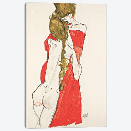 Mother & Daughter Canvas Print #8266} by Egon Schiele Art Print