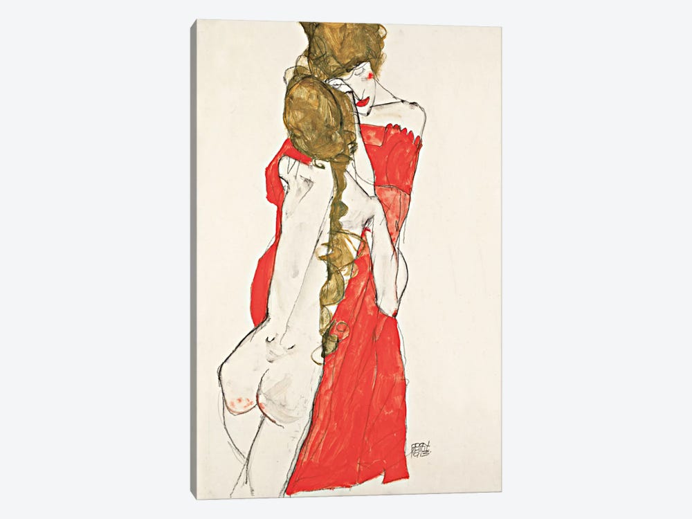 Mother & Daughter by Egon Schiele 1-piece Canvas Artwork
