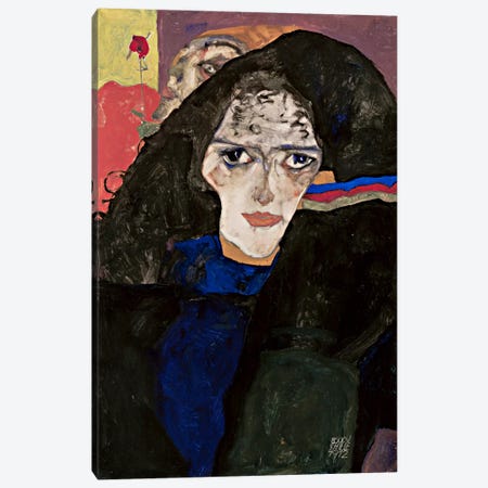 MourningWoman Canvas Print #8267} by Egon Schiele Canvas Print