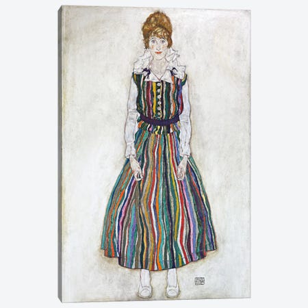 Portrait of Edith (The Artist's Wife) Canvas Print #8275} by Egon Schiele Canvas Art