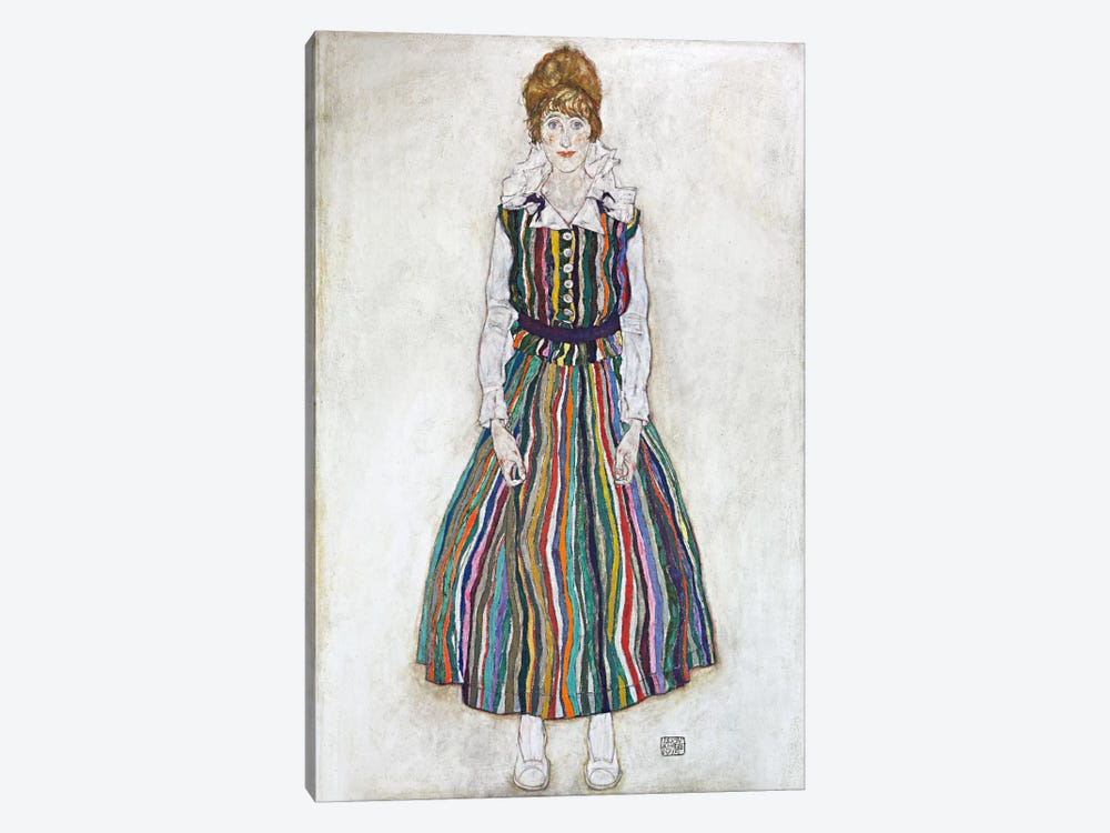 Portrait of Edith (The Artist's Wife) by Egon Schiele 1-piece Canvas Wall Art