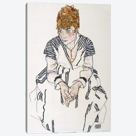 Portrait of the Artist's Sister-in-Law, Adele Harms Canvas Print #8276} by Egon Schiele Canvas Art